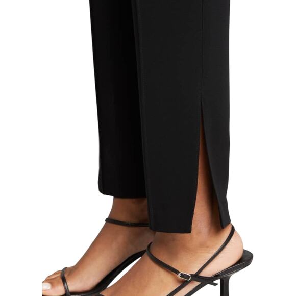 Cinq a Sept Brianne Slit-Leg Trousers High Rise Black Front Pintuck Pant Size 10 - Picture 8 of 14